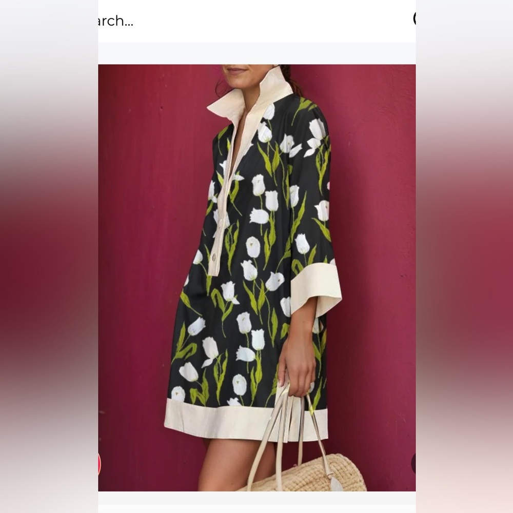 A-line Floral Dress L